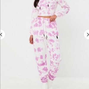 Missguided X Playboy Pink Tie Dye Oversized Sweatpants - Size 8 SKU:351